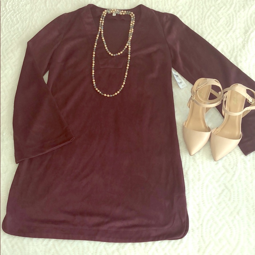 Burgundy Suede Dress